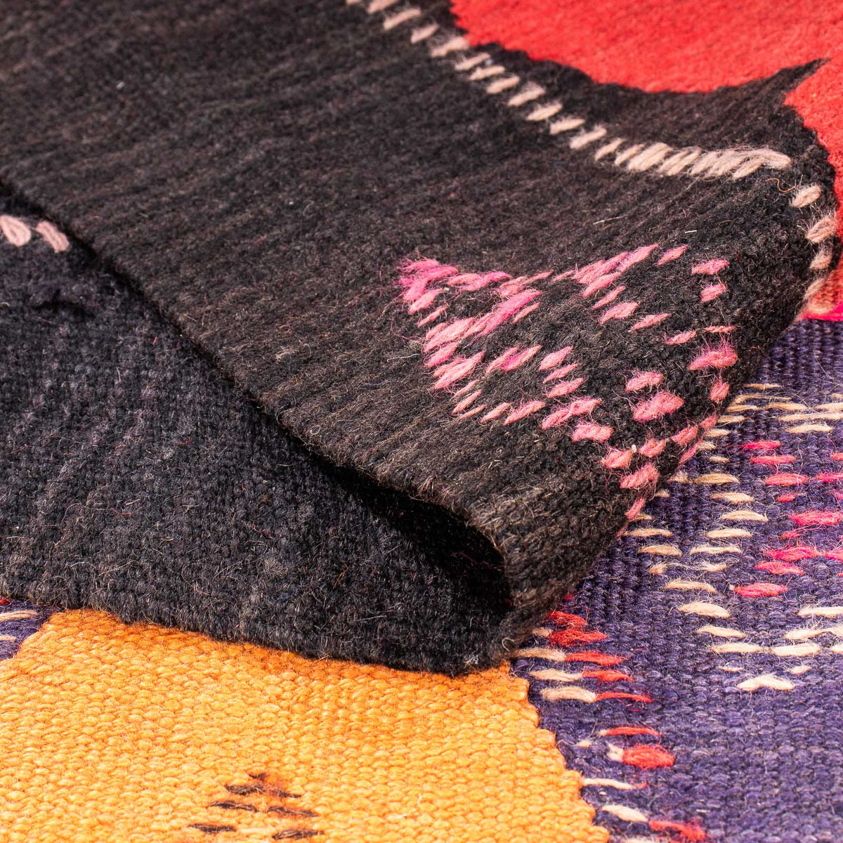 Runner Kelim Rug - Old - 385 x 150 cm - multicolored