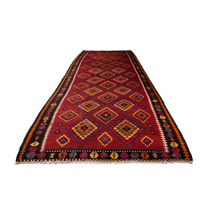 Runner Kelim Rug - Old - 390 x 147 cm - multicolored