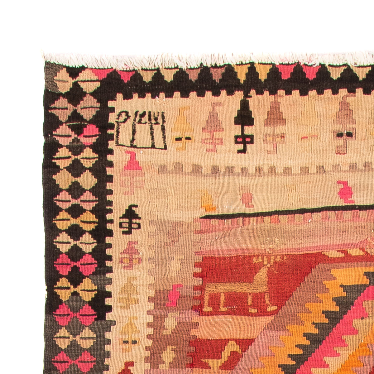 Runner Kelim Rug - Old - 275 x 150 cm - multicolored