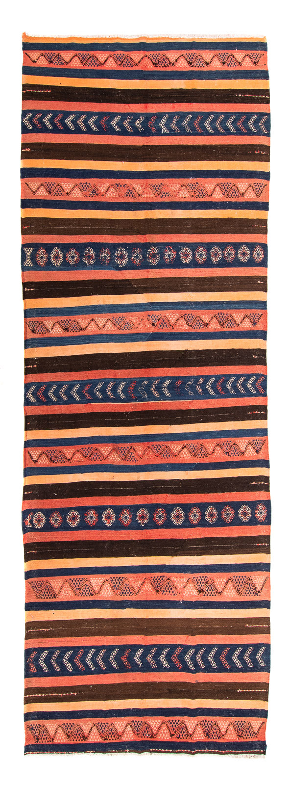 Runner Kelim Rug - Old - 345 x 130 cm - multicolored