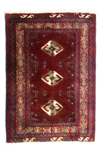 Turkaman Rug - 86 x 62 cm - red