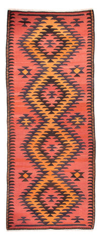 Runner Kelim Rug - Old - 400 x 140 cm - light red
