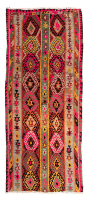 Runner Kelim Rug - Old - 280 x 112 cm - multicolored