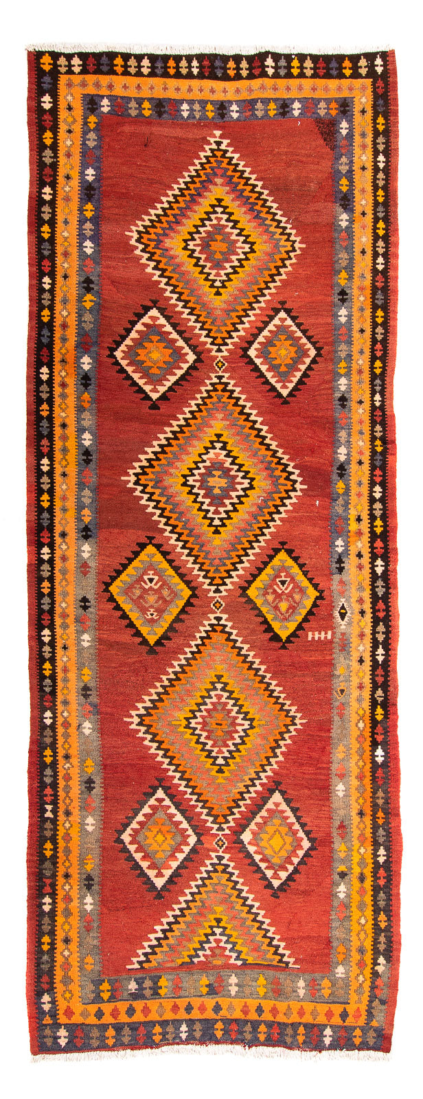 Runner Kelim Rug - Old - 310 x 127 cm - multicolored