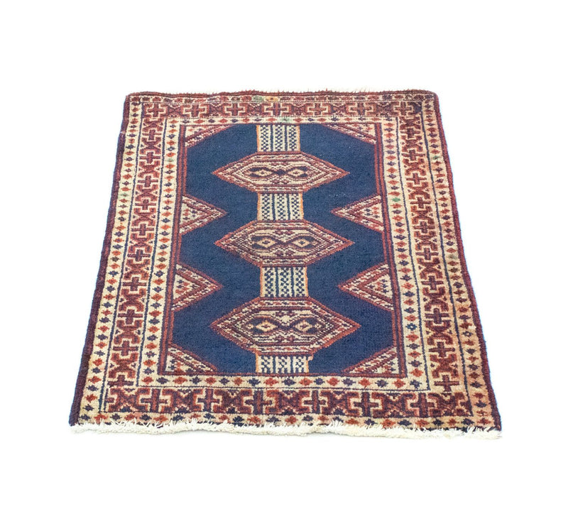 Turkaman Rug - 83 x 63 cm - blue