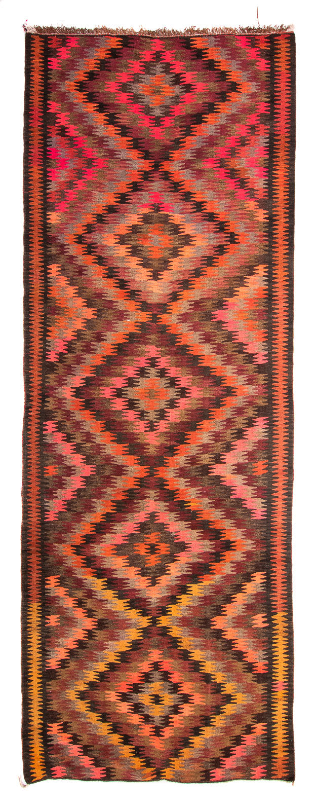 Runner Kelim Rug - Old - 380 x 150 cm - multicolored