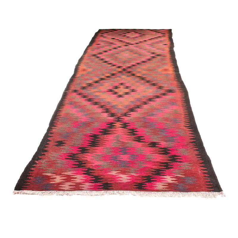 Runner Kelim Rug - Old - 420 x 130 cm - multicolored