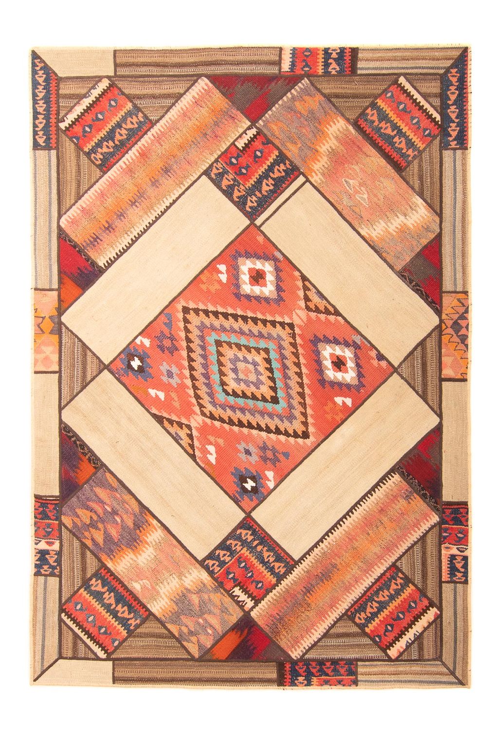 Patchwork Rug - 230 x 160 cm - multicolored