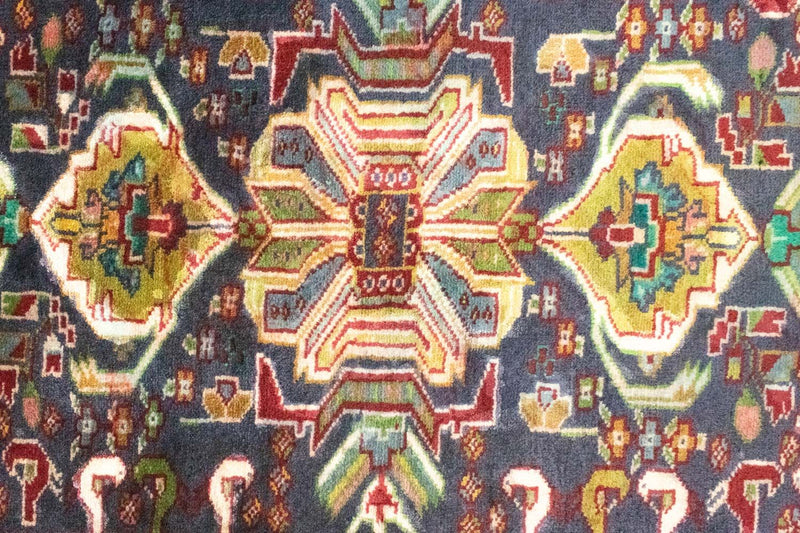 Turkaman Rug - 86 x 70 cm - dark blue