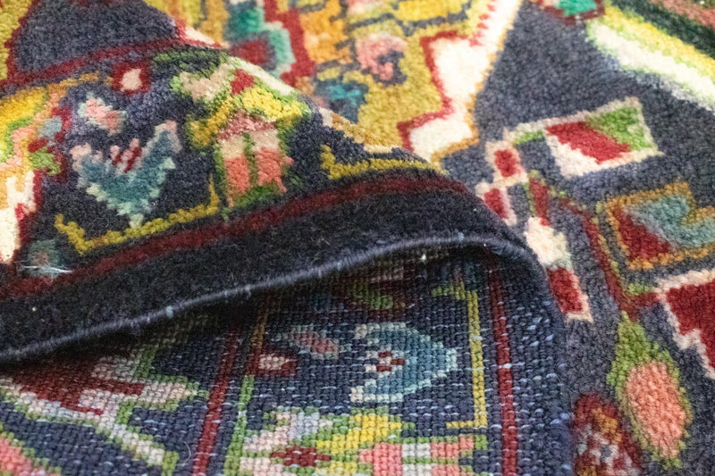 Turkaman Rug - 86 x 70 cm - dark blue