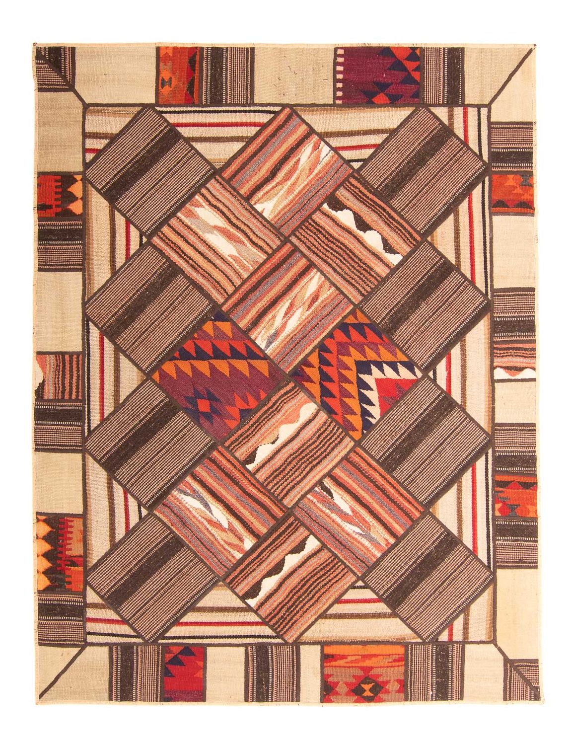 Patchwork Rug - 200 x 150 cm - multicolored