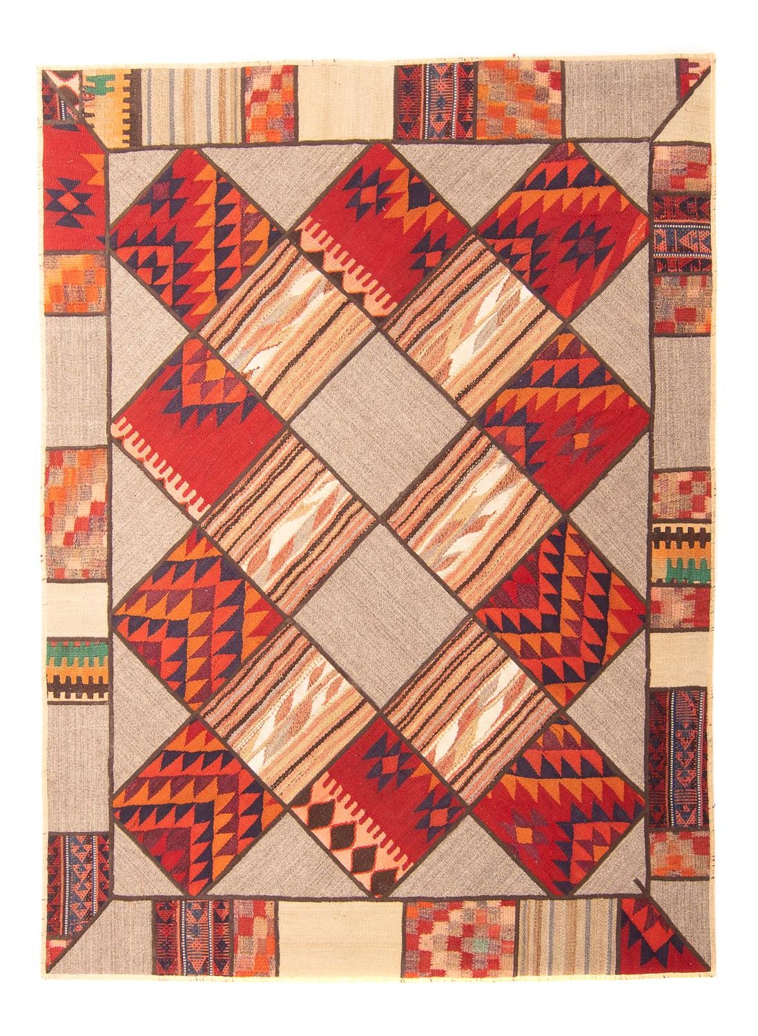 Patchwork Rug - 200 x 150 cm - multicolored