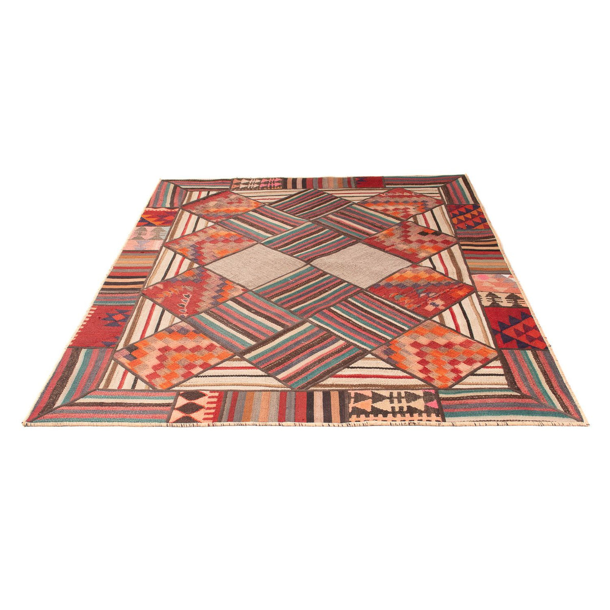 Patchwork Rug - 200 x 150 cm - multicolored