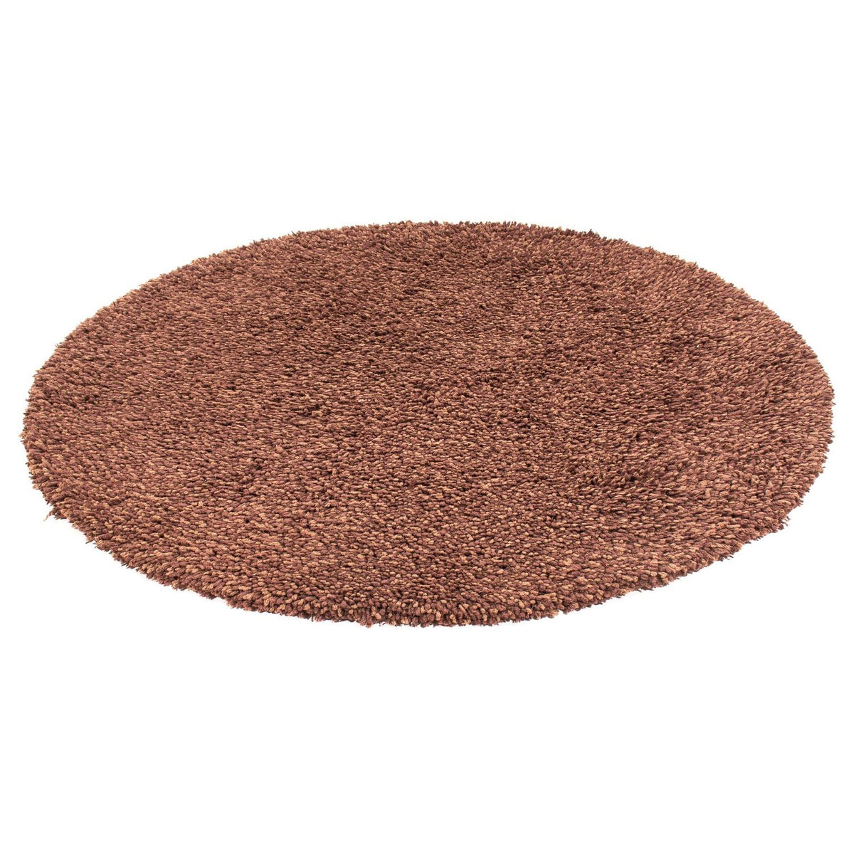 High-Pile Rug round  - 150 x 150 cm - brown