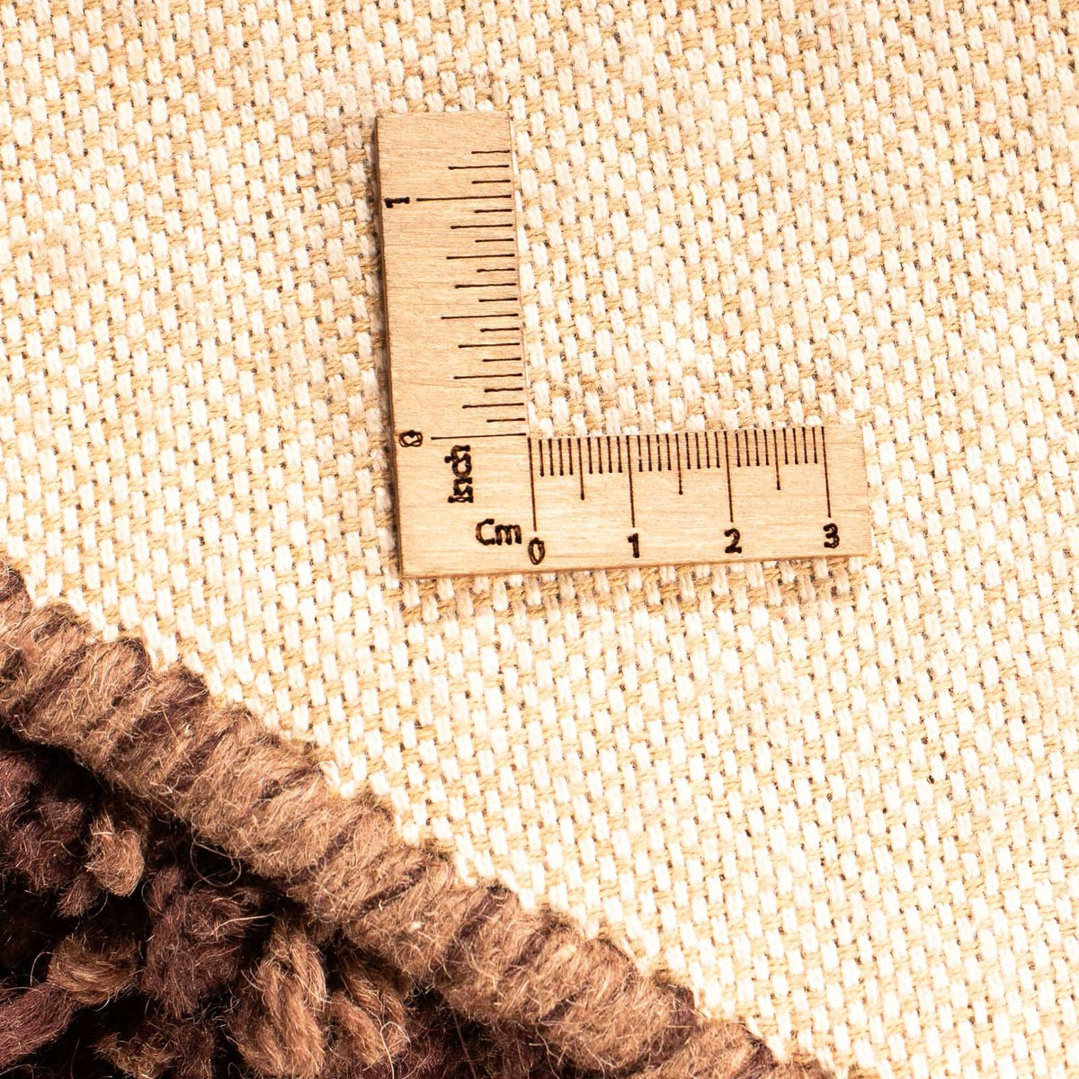 High-Pile Rug round  - 150 x 150 cm - brown