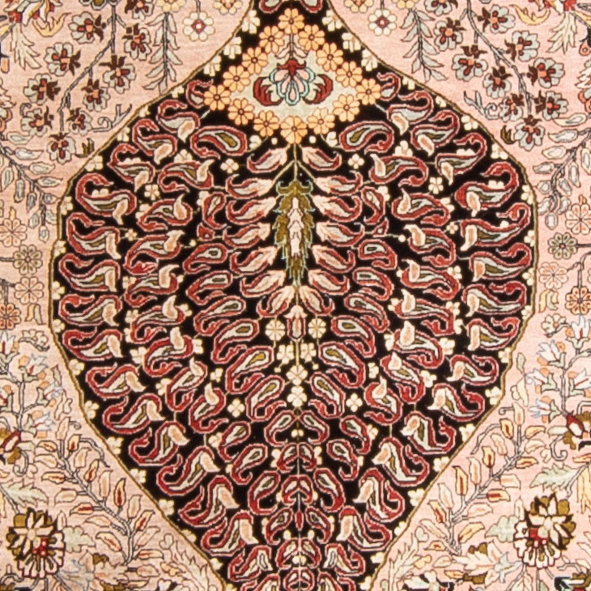 Runner Silk Rug - Chinese Silk - 200 x 104 cm - salmon