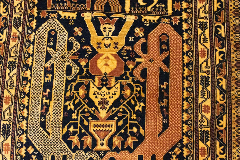 Afghan Rug - 153 x 87 cm - blue