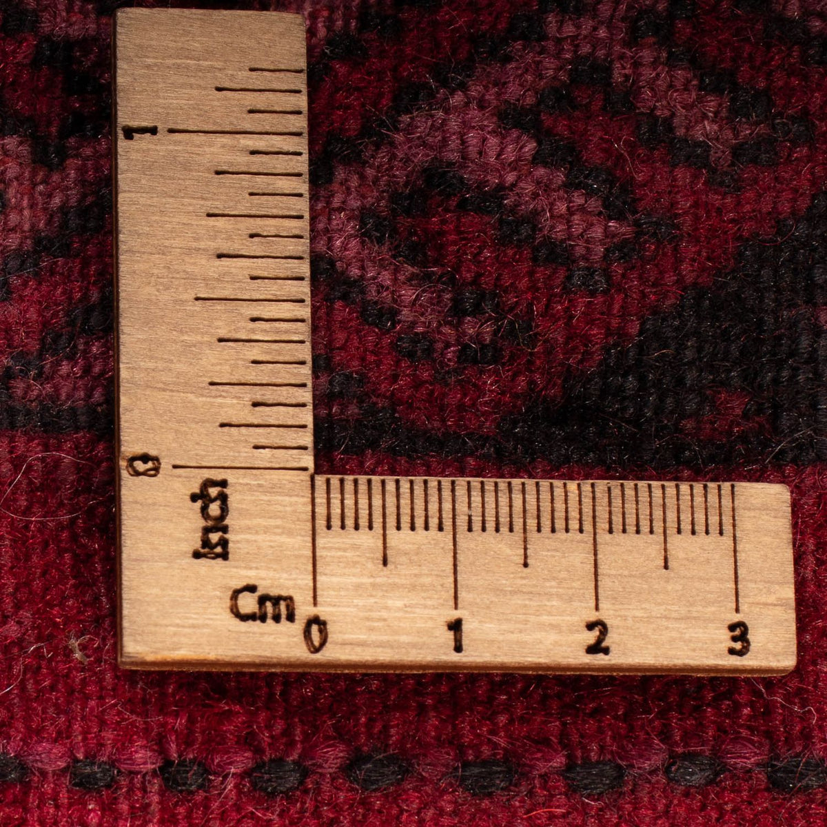 Runner Afghan Rug - Bukhara - 280 x 106 cm - dark red