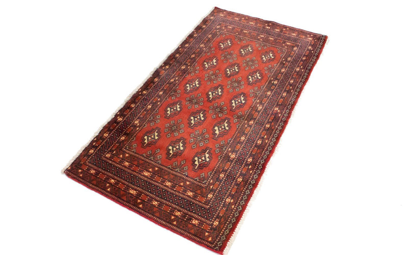Runner Turkaman Rug - 100 x 50 cm - red