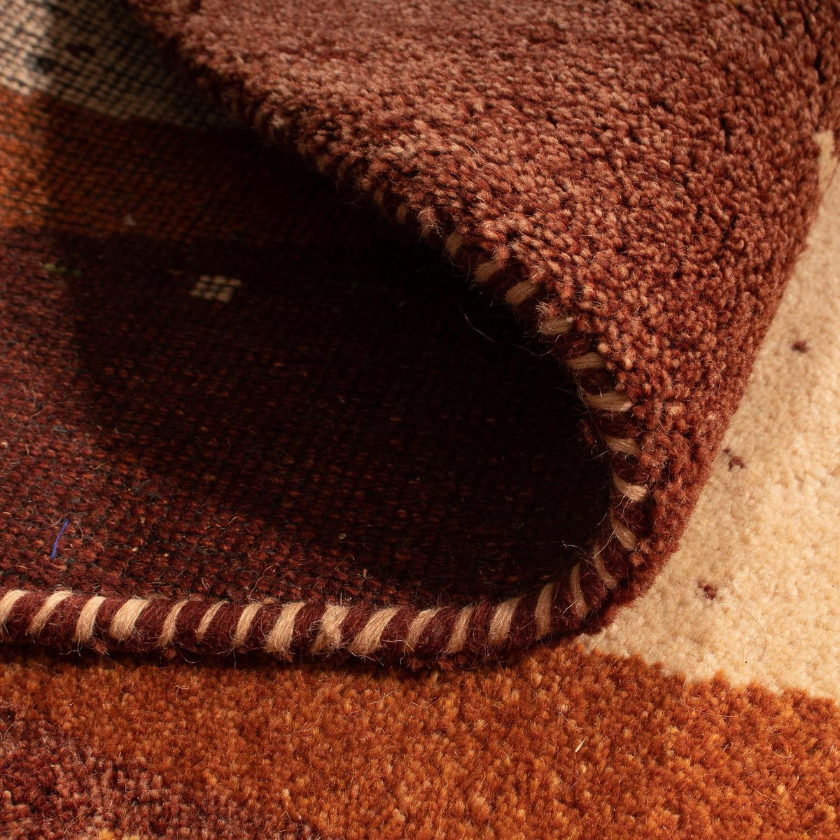 Gabbeh Rug - Indus round  - 200 x 200 cm - beige