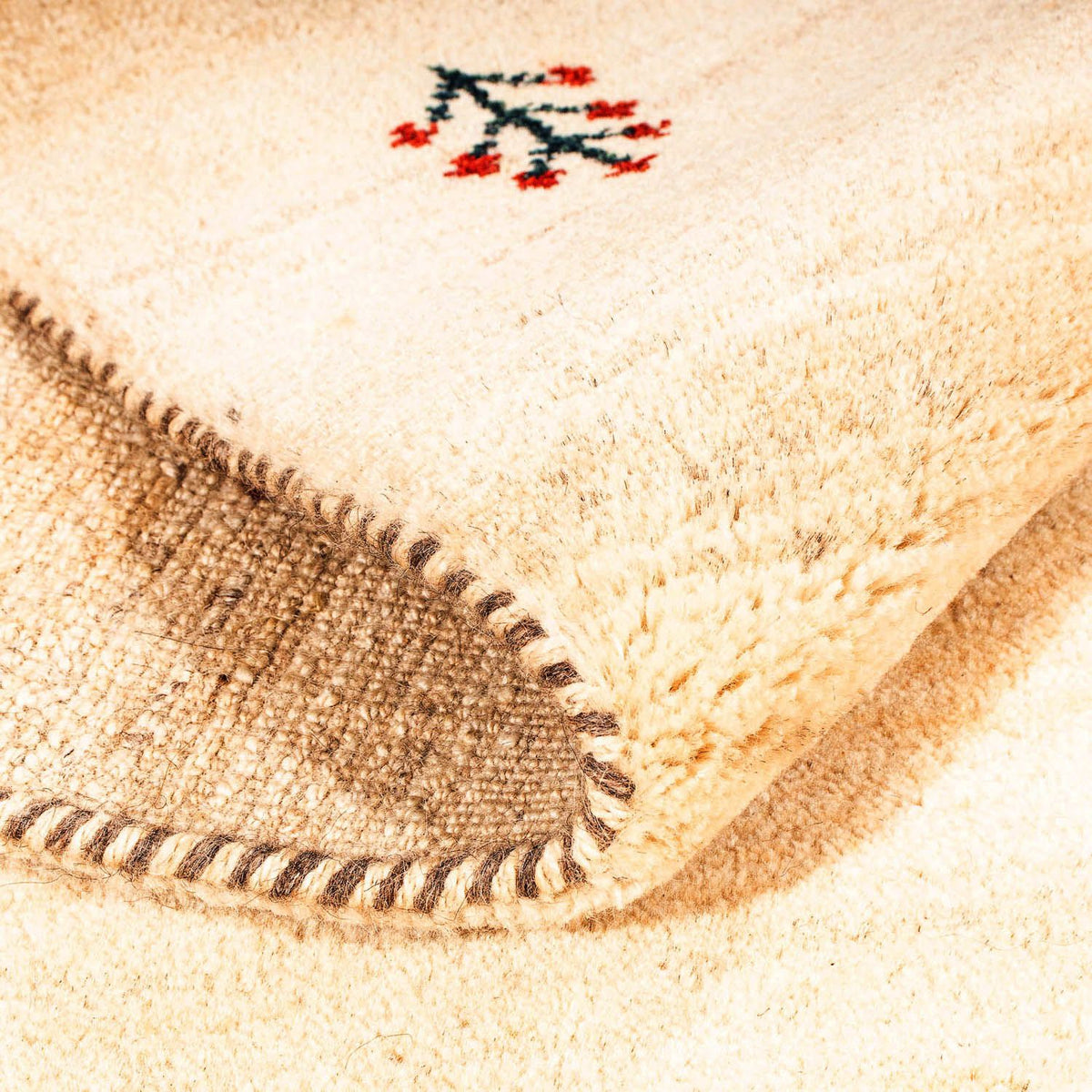 Gabbeh Rug - Loribaft Perser - 199 x 141 cm - light beige