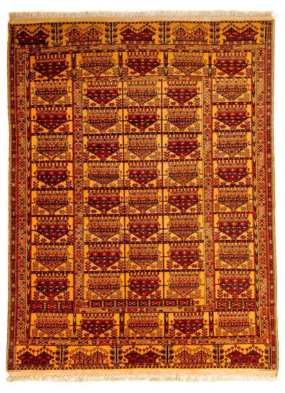 Afghan Silk Rug 126x173cm - Oriental Rug - gold