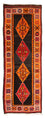 Runner Kelim Rug - Old - 380 x 150 cm - multicolored