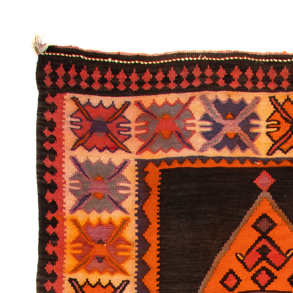 Runner Kelim Rug - Old - 380 x 150 cm - multicolored