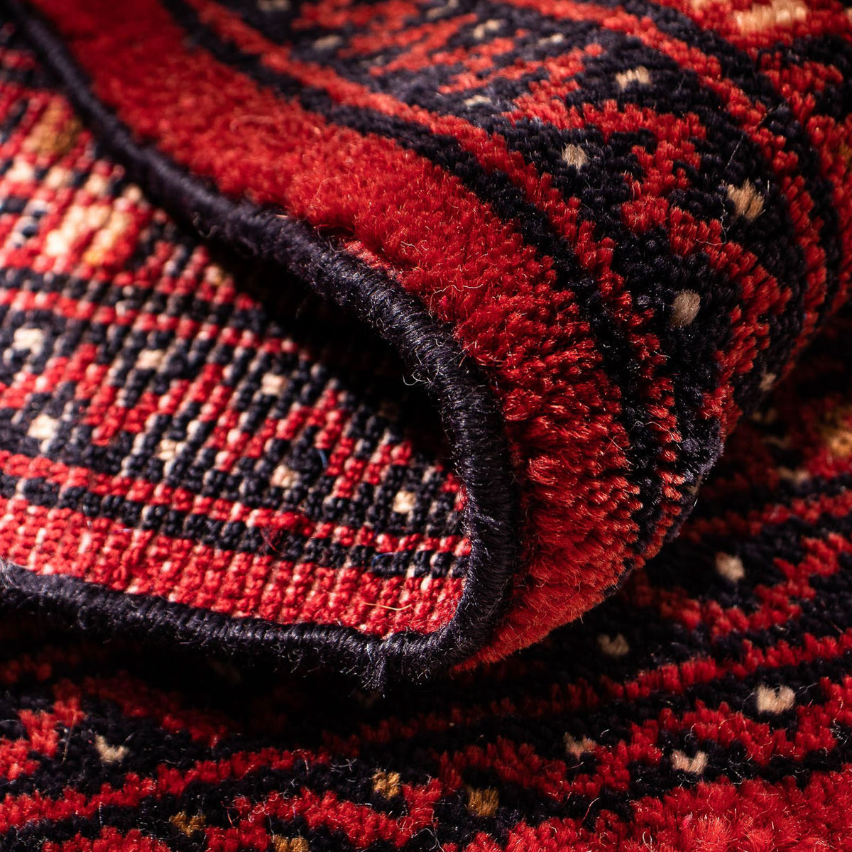 Turkaman Rug - 88 x 67 cm - dark red