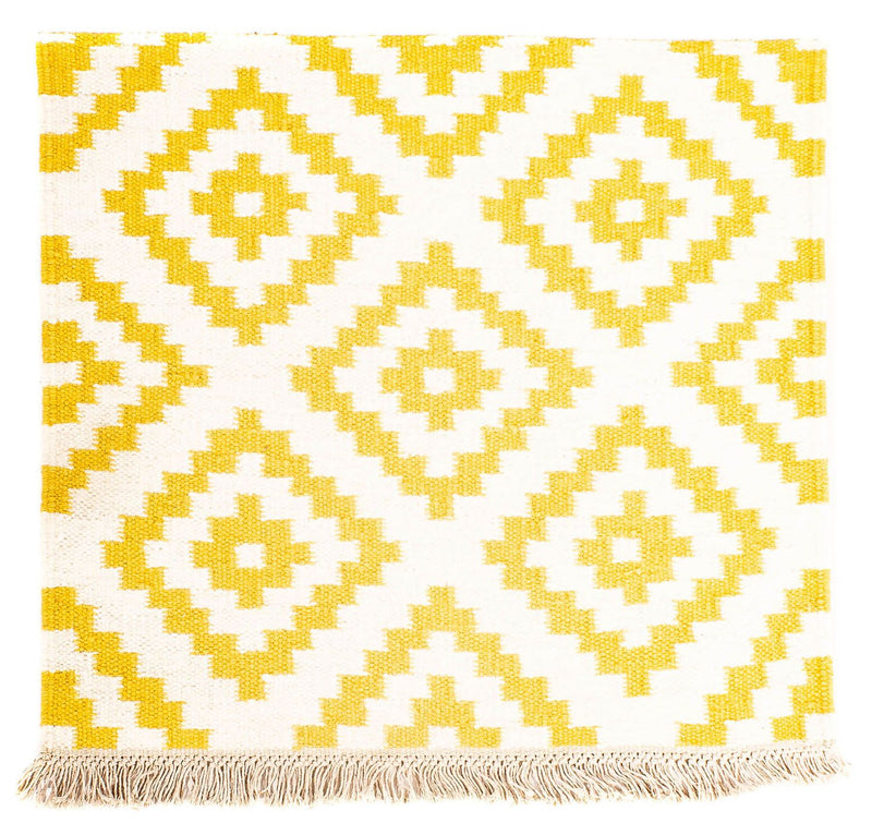 Kelim Rug - Trendy square  - 80 x 72 cm - beige