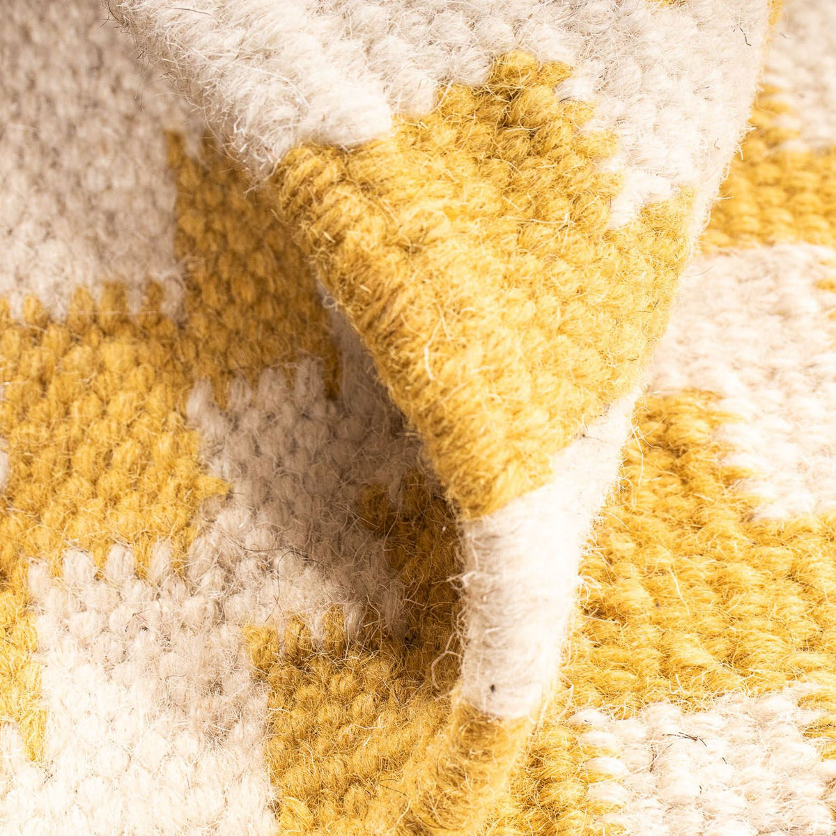 Kelim Rug - Trendy square  - 80 x 72 cm - beige