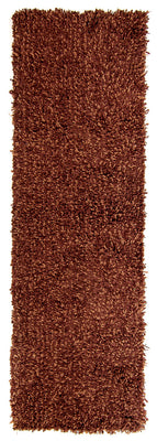 Runner High-Pile Rug - 205 x 64 cm - brown
