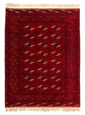 Turkaman Rug - 190 x 146 cm - dark red