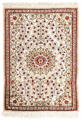 Silk Rug - Ghom Silk - Premium - 80 x 59 cm - beige