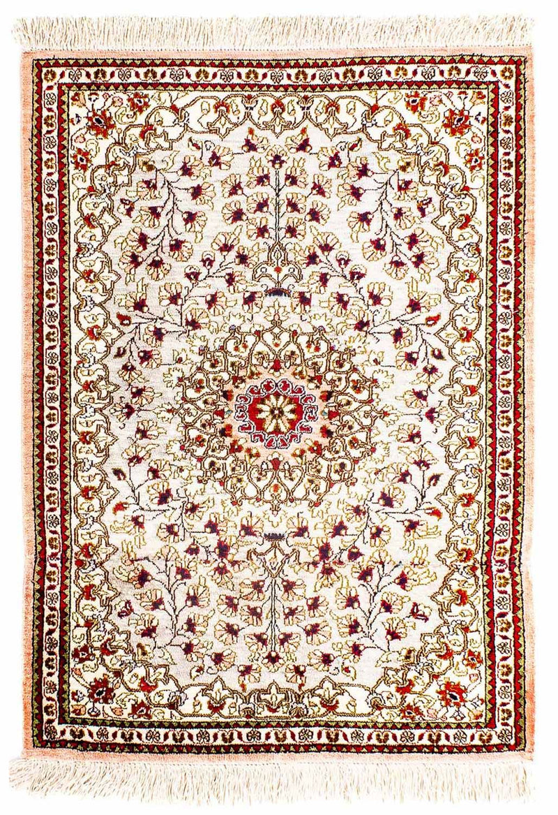 Silk Rug - Ghom Silk - Premium - 80 x 59 cm - beige