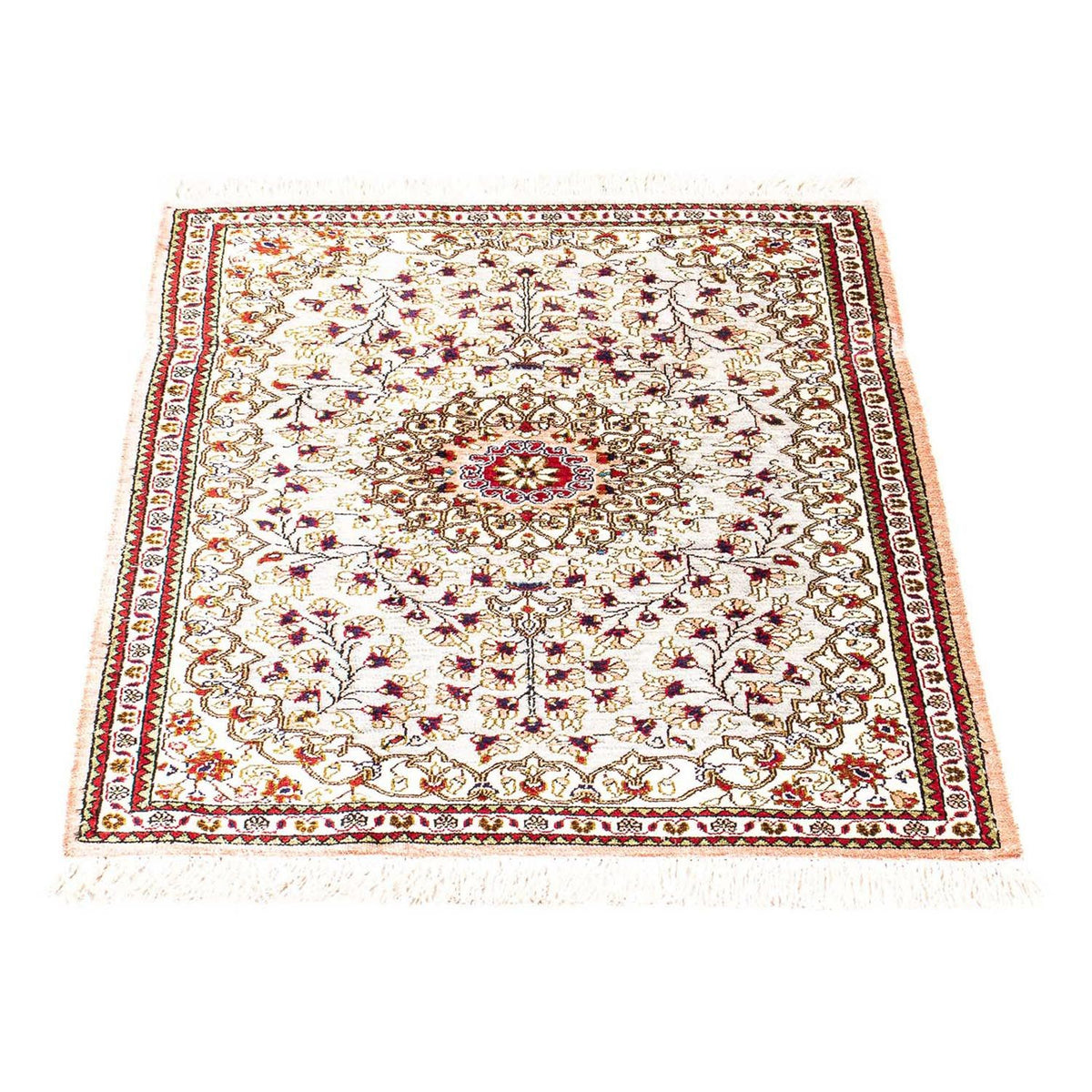 Silk Rug - Ghom Silk - Premium - 80 x 59 cm - beige