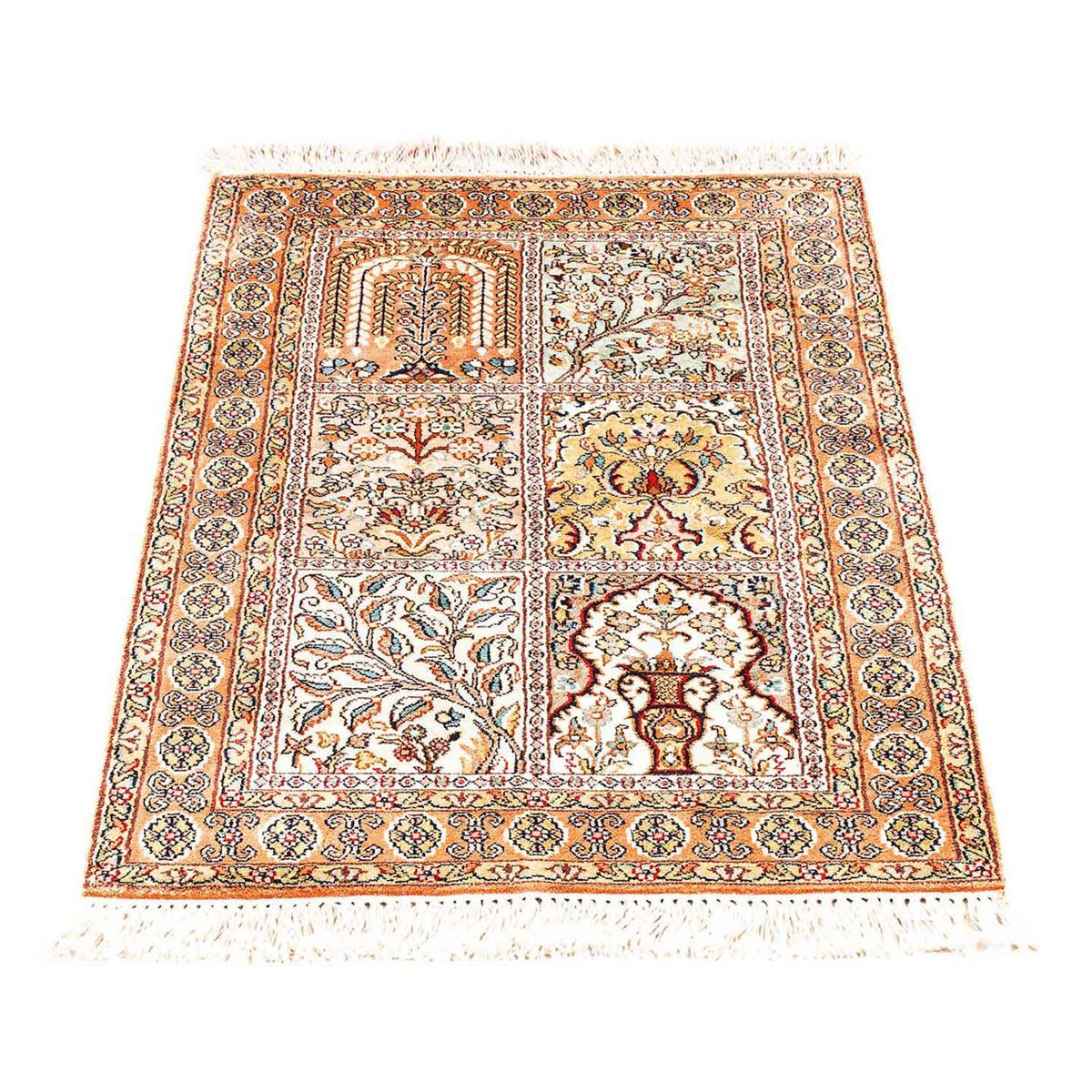 Silk Rug - Kashmir Silk - 98 x 60 cm - beige