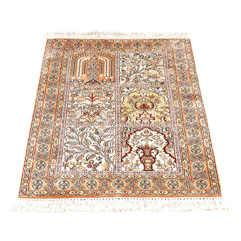 Silk Rug - Kashmir Silk - 98 x 60 cm - beige