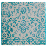 Viscose Rug square  - 70 x 70 cm - turquoise