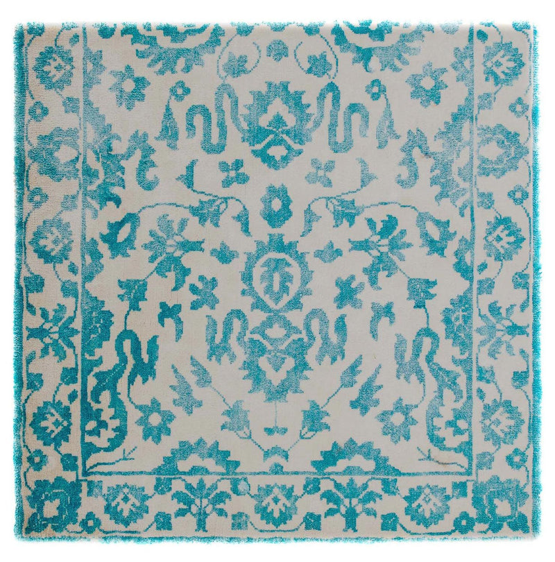 Viscose Rug square  - 70 x 70 cm - turquoise