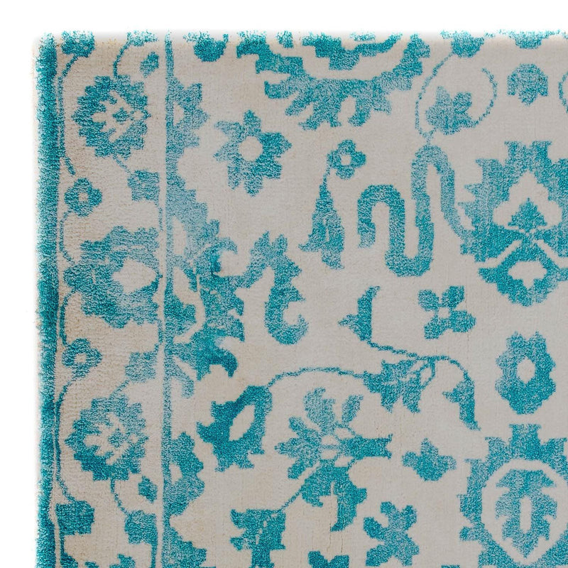 Viscose Rug square  - 70 x 70 cm - turquoise