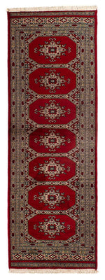 Runner Pakistani Rug - 192 x 64 cm - dark red