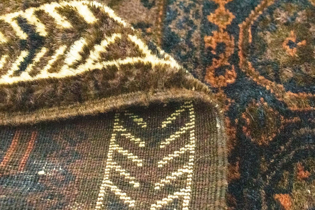 Afghan Rug square  - 80 x 80 cm - blue