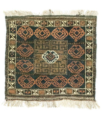 Afghan Rug square  - 66 x 64 cm - blue