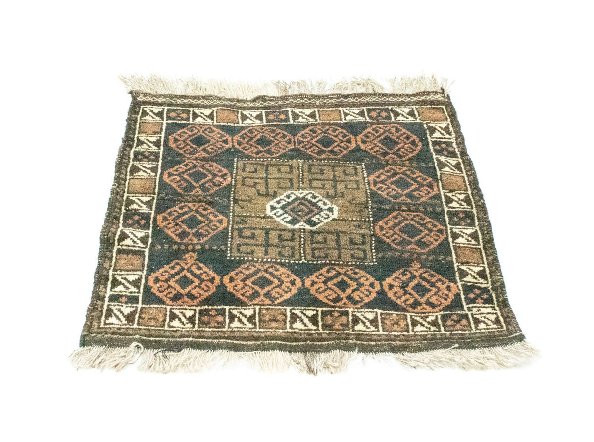 Afghan Rug square  - 66 x 64 cm - blue