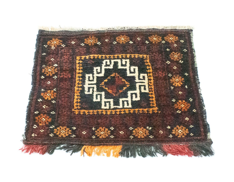 Afghan Rug square  - 45 x 42 cm - blue