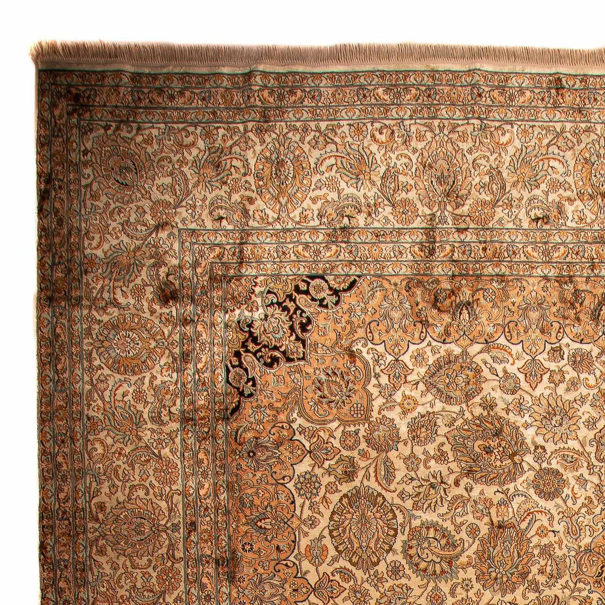 Silk Rug - Kashmir Silk - 410 x 307 cm - light brown
