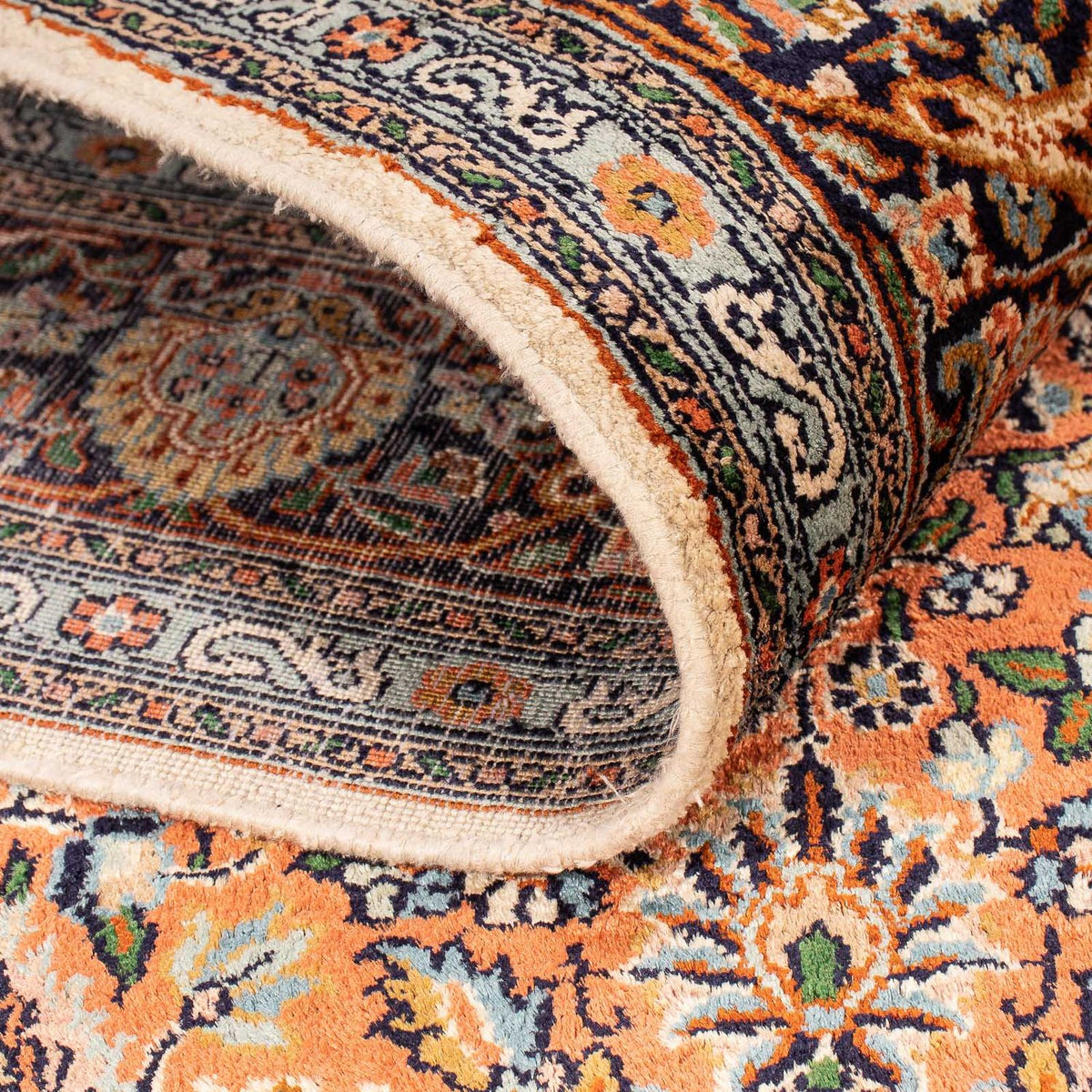 Silk Rug - Kashmir Silk - 182 x 121 cm - light brown