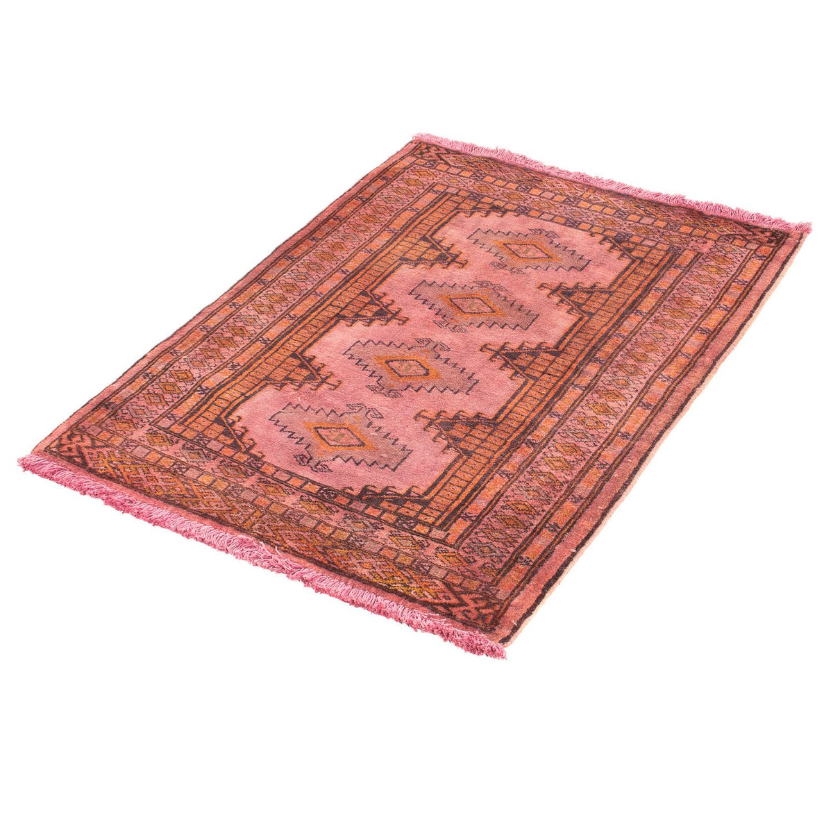 Turkaman Rug - 86 x 68 cm - light red
