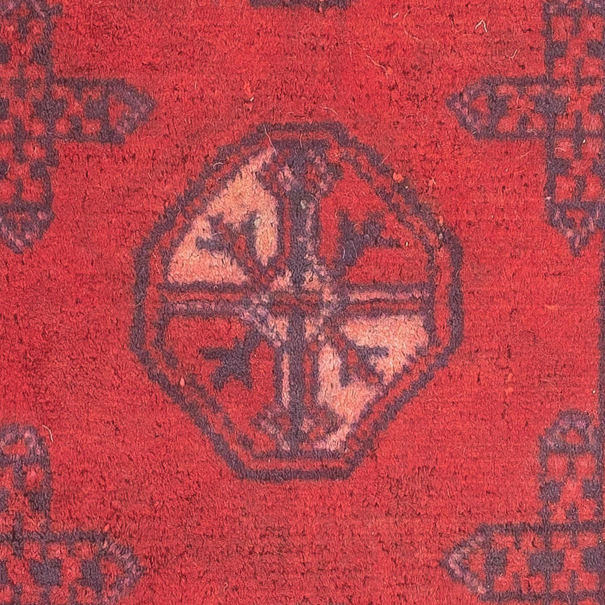 Turkaman Rug - 82 x 61 cm - dark red